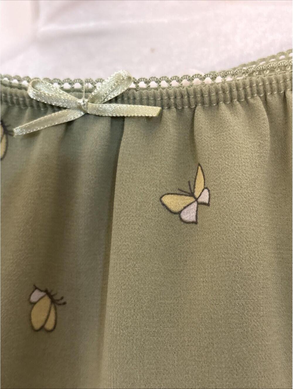 Pink Rose printed sage green asymmetric Butterflies Y2K Feminine Whimsical Small - Picture 4 of 9